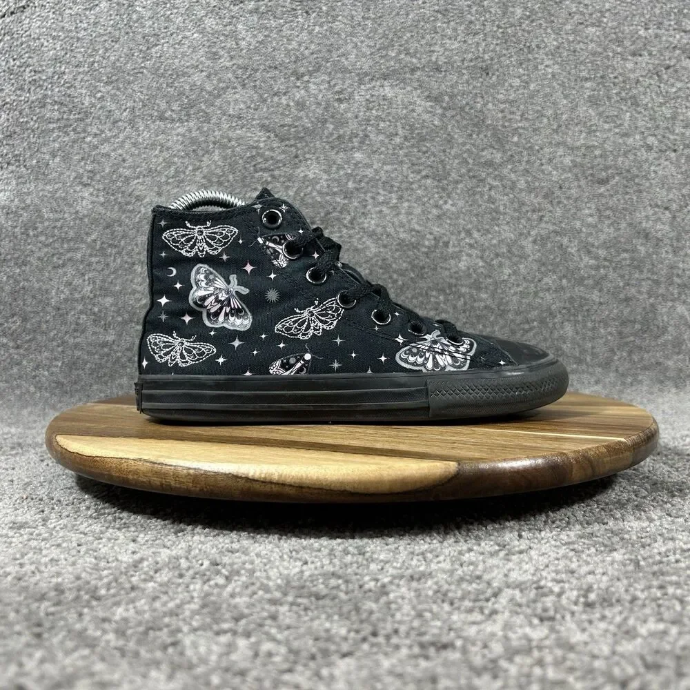 Converse Chuck Taylor All Star Kids Size 2 Black Celestial Moth High Top Shoes